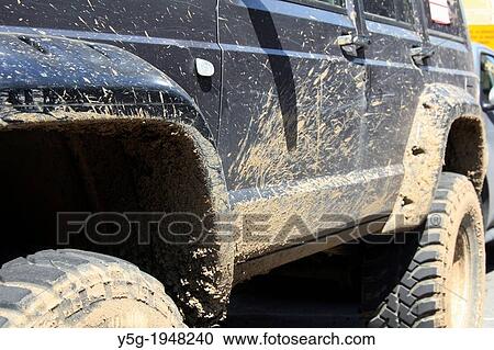 jeep off road suv covered with mud. View Large Photo Image Stock Image - jeep off road suv covered with mud.. Fotosearch