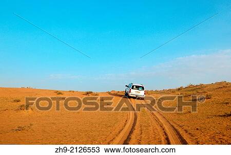 Stock Image - jeep safari,, desert of Sharjah, Sharjah (emirate), UAE.. Fotosearch