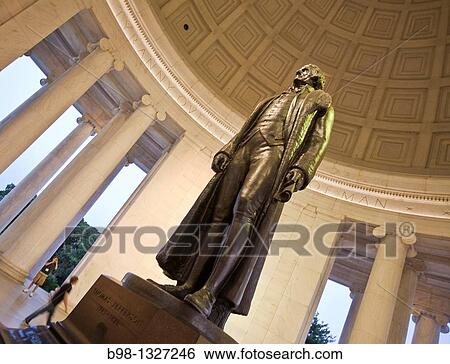 Jefferson in Memorial with tree on tidal basin View Large Photo Image Stock Photograph - Jefferson in Memorial with tree on tidal basin. Fotosearch