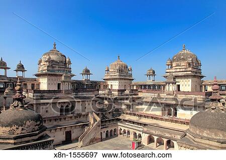 Stock Photo - Jehangir Mahal Palace, Orcha, Madhya Pradesh, India. Fotosearch