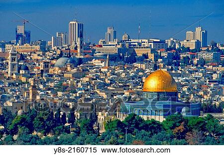 Jerusalem with the Dome of the Rock on the Temple Mount. View Large Photo Image Stock Photography - Jerusalem with the Dome of the Rock on the Temple Mount.. Fotosearch
