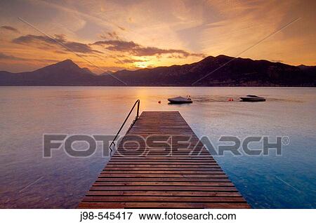 Jetty (landing stage). Lake Garda, Italy, Europe. View Large Photo Image Stock Photo - Jetty (landing stage). Lake Garda, Italy, Europe.. Fotosearch
