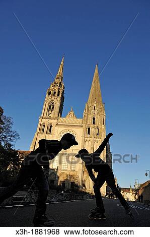 jeunes garcons en roller sur le parvis, facade Ouest de la Cathedrale Notre-Dame de Chartres, Eure et Loir, region Centre, France, Europe View Large Photo Image Stock Photo - jeunes garcons en roller sur le parvis, facade Ouest de la Cathedrale Notre-Dame de Chartres, Eure et Loir, region Centre, France, Europe. Fotosearch
