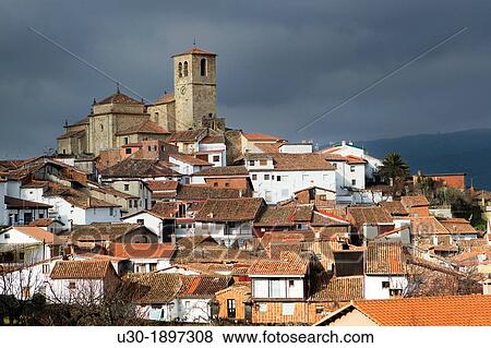 Jewish quarter and Santa Maria de Aguas church XVI-XVII centuries, HervBs, village declarated Historical-Artistic Site Caceres province Spain View Large Photo Image Stock Photo - Jewish quarter and Santa Maria de Aguas church XVI-XVII centuries, HervBs, village declarated Historical-Artistic Site Caceres province Spain. Fotosearch