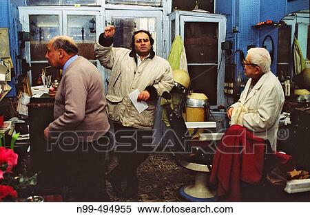 Stock Photography - Jewish quarter, haircutter, Marais, Rue des Rosiers, Paris. France. Fotosearch