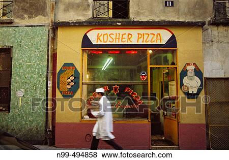 Jewish quarter, rue des Rosiers, Kosher Pizza. Paris. France View Large Photo Image Stock Photo - Jewish quarter, rue des Rosiers, Kosher Pizza. Paris. France. Fotosearch