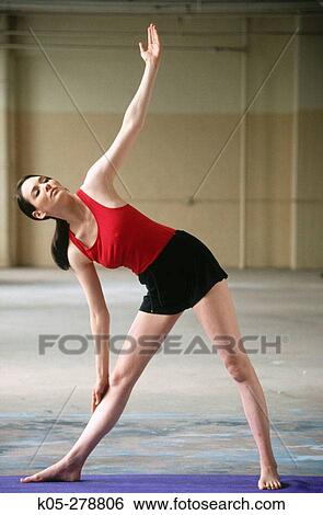 Stock Photograph - Jewish woman in yoga pose. Fotosearch