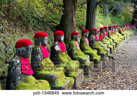 Stock Photography - Jizo Bodhisattva statues in Kanmangafuchi Abyss in Nikko, Japan. Fotosearch