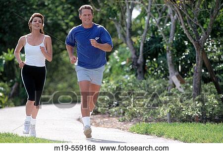 Stock Photo - jogging couple. Fotosearch