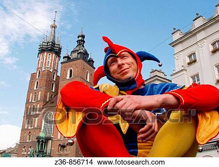 Joker at Main Market Square, Krakow Poland View Large Photo Image Picture - Joker at Main Market Square, Krakow Poland. Fotosearch