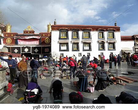 Jokhang Temple, Lhasa, Tibet, Asia View Large Photo Image Stock Photo - Jokhang Temple, Lhasa, Tibet, Asia. Fotosearch