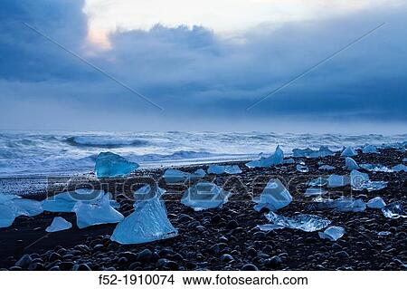 Jokulsarlon beach, Southern Iceland, Iceland, Europe. View Large Photo Image Picture - Jokulsarlon beach, Southern Iceland, Iceland, Europe.. Fotosearch