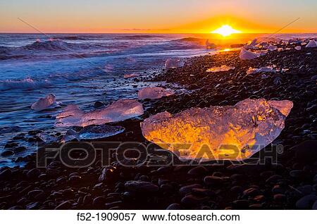 Jokulsarlon beach, Southern Iceland, Iceland, Europe View Large Photo Image Stock Photo - Jokulsarlon beach, Southern Iceland, Iceland, Europe. Fotosearch