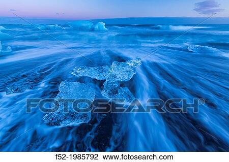 Jokulsarlon beach, Vatnatjokull glacier, Southern Iceland, Iceland, Europe. View Large Photo Image Stock Image - Jokulsarlon beach, Vatnatjokull glacier, Southern Iceland, Iceland, Europe.. Fotosearch