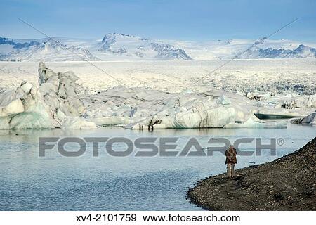 Stock Photo - Jokulsarlon lagoon icebergs. Iceland.. Fotosearch