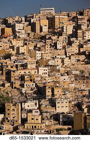 Jordan, Amman, elevated city view from Jebel Amman, late afternoon View Large Photo Image Stock Image - Jordan, Amman, elevated city view from Jebel Amman, late afternoon. Fotosearch