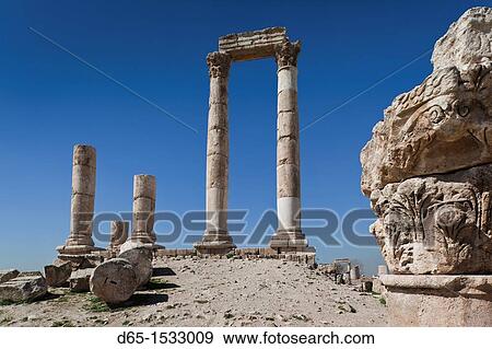 Jordan, Amman, The Citadel, Roman-era Temple of Hercules View Large Photo Image Stock Photo - Jordan, Amman, The Citadel, Roman-era Temple of Hercules. Fotosearch