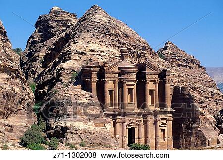 Jordan, Petra, Monastery, Al-Deir. View Large Photo Image Stock Photo - Jordan, Petra, Monastery, Al-Deir.. Fotosearch