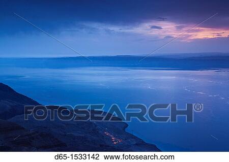 Jordan, The Dead Sea, Suweimah, elevated view of the Dead Sea towards Israel, dusk View Large Photo Image Stock Image - Jordan, The Dead Sea, Suweimah, elevated view of the Dead Sea towards Israel, dusk. Fotosearch