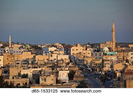 Jordan, Umm Qais-Gadara, the new town, sunset View Large Photo Image Stock Photography - Jordan, Umm Qais-Gadara, the new town, sunset. Fotosearch