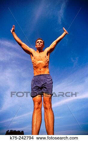 joyful man with open arms View Large Photo Image Picture - joyful man with open arms. Fotosearch