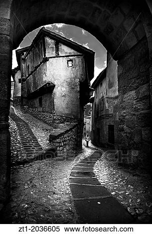 Julianeta house in Albarracin, Teruel with a hard edition in black and white. View Large Photo Image Stock Photography - Julianeta house in Albarracin, Teruel with a hard edition in black and white.. Fotosearch