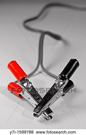 Jumper leads, Electric Clamps View Large Photo Image Stock Photo - Jumper leads, Electric Clamps. Fotosearch