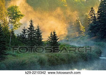 Junction Creek at dawn, Greater Sudbury (Lively), Ontario, Canada. View Large Photo Image Stock Image - Junction Creek at dawn, Greater Sudbury (Lively), Ontario, Canada.. Fotosearch