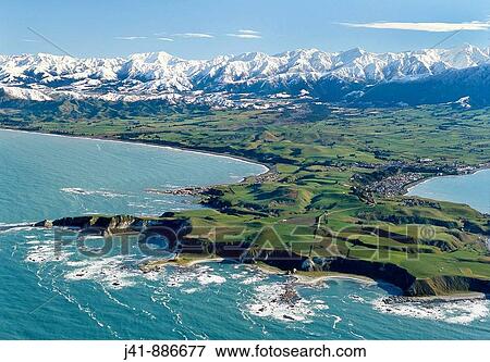 Kaikoura Peninsula aerial view New Zealand View Large Photo Image Stock Photo - Kaikoura Peninsula aerial view New Zealand. Fotosearch
