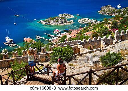 Kalekoy Antalya province Mediterranean coast Turkey View Large Photo Image Stock Image - Kalekoy Antalya province Mediterranean coast Turkey. Fotosearch