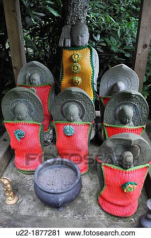 Kamakura, Kanagawa, Japan, doll guardian deities of children Ojizousan at Meigetsu-in Temple View Large Photo Image Stock Image - Kamakura, Kanagawa, Japan, doll guardian deities of children Ojizousan at Meigetsu-in Temple. Fotosearch
