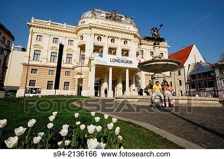 Kamenn? square in Bratislava, Slovakia. View Large Photo Image Stock Photograph - Kamenn? square in Bratislava, Slovakia.. Fotosearch