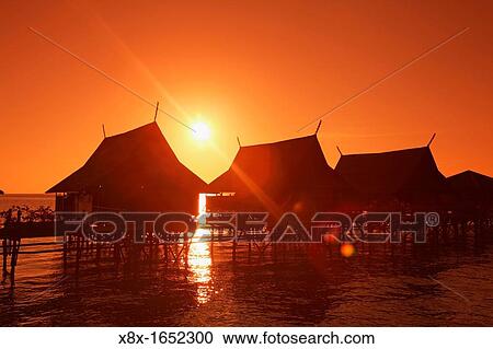 Kapalai resort at Kapalai Island at sunset, Borneo, Malaysia View Large Photo Image Stock Image - Kapalai resort at Kapalai Island at sunset, Borneo, Malaysia. Fotosearch