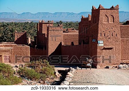 Stock Photograph - Kasbah in Draa Valley, Zagora, Morocco. Fotosearch