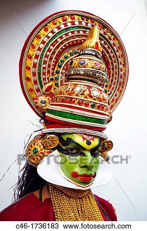 Kathakali theatre dancer, kathakaly, Kochi, Cochin, Kerala, India. View Large Photo Image Stock Image - Kathakali theatre dancer, kathakaly, Kochi, Cochin, Kerala, India.. Fotosearch