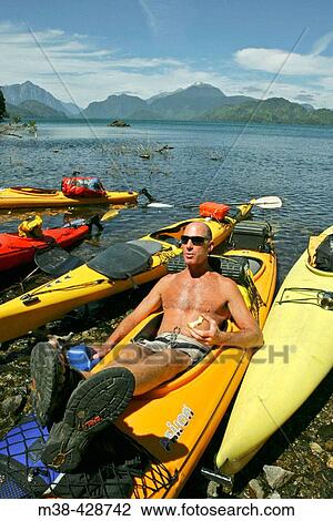 Kayak. Sea. Chile. View Large Photo Image Stock Image - Kayak. Sea. Chile.. Fotosearch