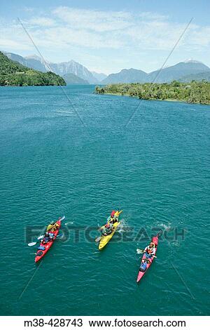 Kayak. Sea. Chile. View Large Photo Image Stock Image - Kayak. Sea. Chile.. Fotosearch