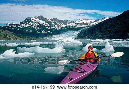 Stock Photo - Kayaking. Shoup Bay State Marine Park. Prince William Sound. Alaska. USA. Fotosearch