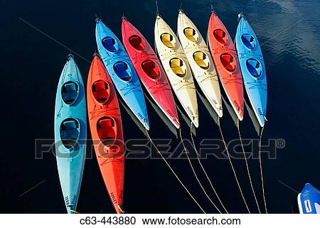 Kayaks at anchorage in Southeast Alaska. View Large Photo Image Stock Image - Kayaks at anchorage in Southeast Alaska.. Fotosearch