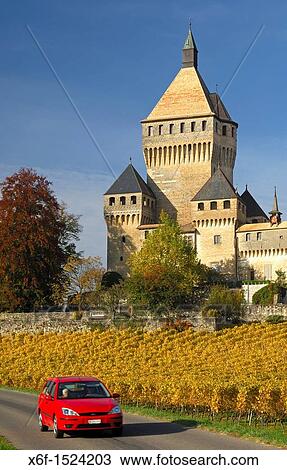 Keep, Castle Vufflens-le-Ch? teau, Canton of Vaud, Switzerland View Large Photo Image Stock Image - Keep, Castle Vufflens-le-Ch? teau, Canton of Vaud, Switzerland. Fotosearch
