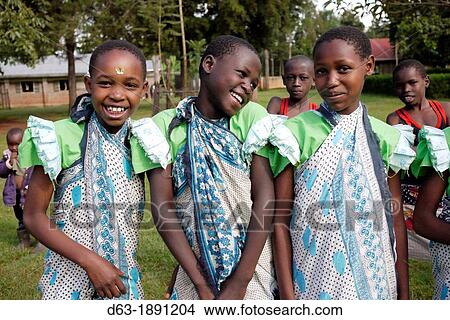 Picture - KENYA Don Bosco's Home for Children Children performing a traditional Turkana dance photo by Sean Sprague. Fotosearch