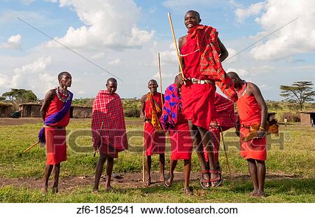 Kenya Masai Mara Masai warriors doing traditional jumping for tourists in Masai Mara National Park in reserve 9 View Large Photo Image Stock Image - Kenya Masai Mara Masai warriors doing traditional jumping for tourists in Masai Mara National Park in reserve 9. Fotosearch