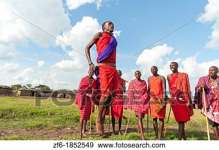 Kenya Masai Mara Masai warriors doing traditional jumping for tourists in Masai Mara National Park in reserve 9 View Large Photo Image Stock Photo - Kenya Masai Mara Masai warriors doing traditional jumping for tourists in Masai Mara National Park in reserve 9. Fotosearch
