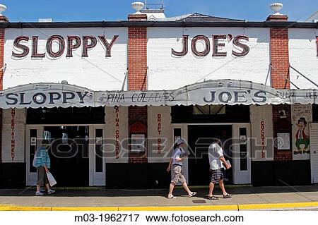 Stock Photo - Key West Florida USA Duval Street famous Sloppy Joe's Bar Hemingway hangout tourist attraction.. Fotosearch