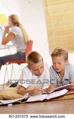 Kids doing homework View Large Photo Image Stock Image - Kids doing homework. Fotosearch