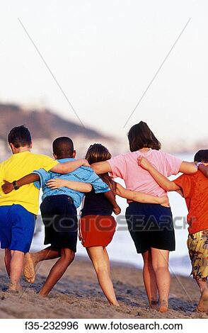 Stock Photograph - Kids in Malibu. Fotosearch