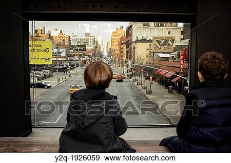 kids overlooking 10th avenue at the high line park seating area 17th street New York City View Large Photo Image Stock Photo - kids overlooking 10th avenue at the high line park seating area 17th street New York City. Fotosearch
