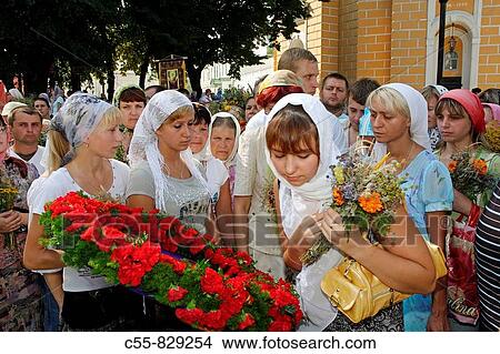 Kiev-Pechersk Lavra, celebration of the Assumption, 14 August, faithful, Kiev, Ukraine View Large Photo Image Picture - Kiev-Pechersk Lavra, celebration of the Assumption, 14 August, faithful, Kiev, Ukraine. Fotosearch