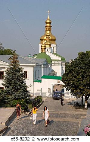Stock Image - Kiev-Pechersk Lavra, Church of the Elevation of the Cross, 1700, Kiev, Ukraine. Fotosearch