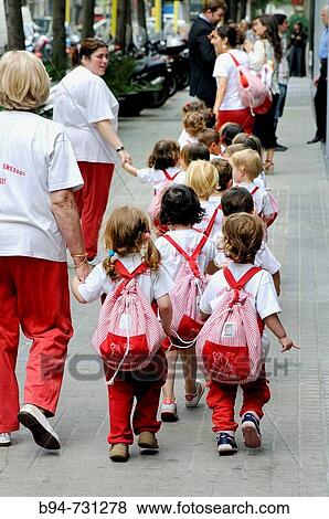 Kindergarten children, Barcelona. Catalonia, Spain View Large Photo Image Stock Photo - Kindergarten children, Barcelona. Catalonia, Spain. Fotosearch